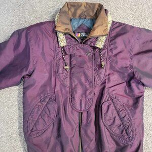 Vintage 70s Andy Johns Metallic Purple Puff Womens Jacket Size L